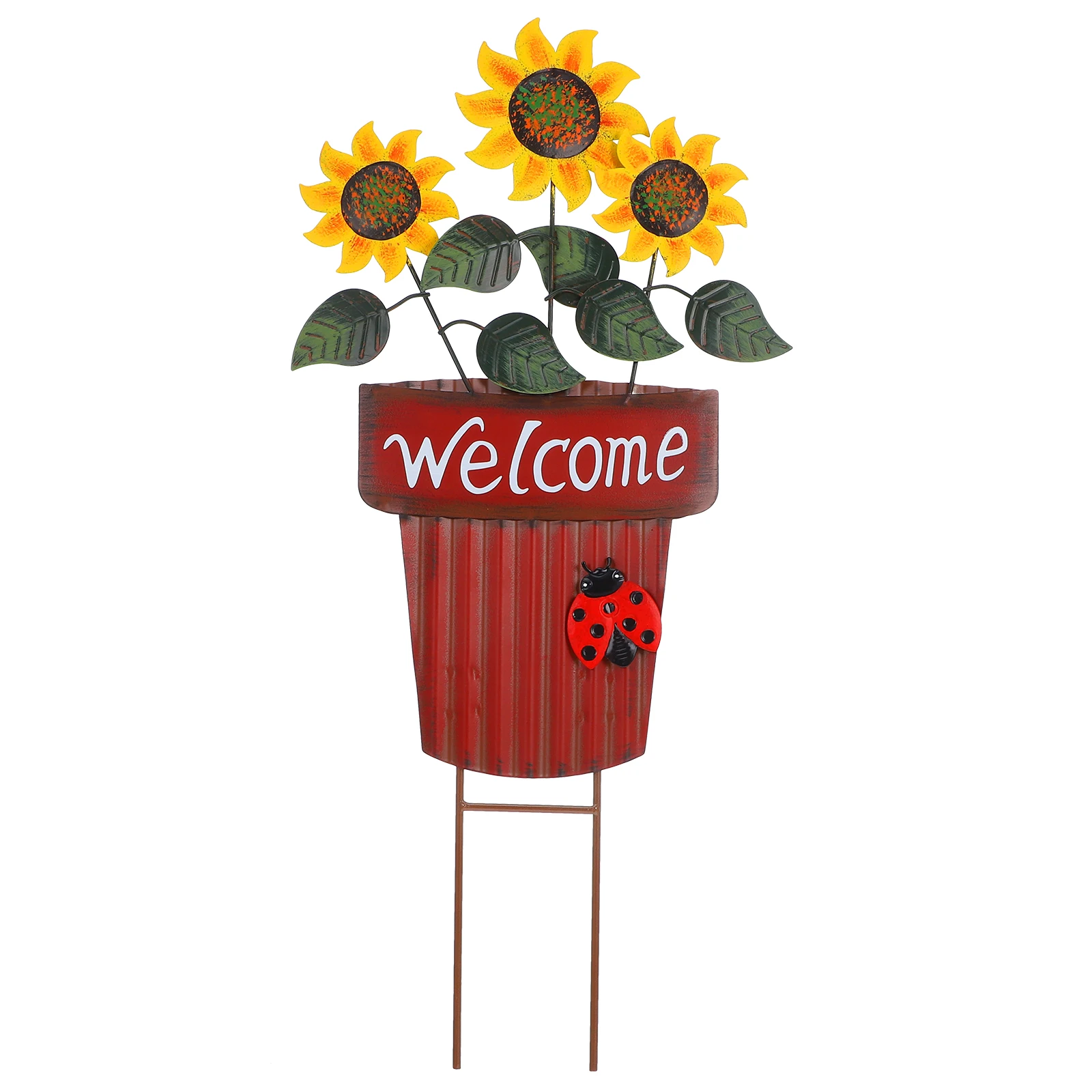 

Wrought Iron Flowerpot Inserts Outdoor Decor Garden Stakes Metal Patio Crafts Yard Practical Durable Easy Insert Garden Yard