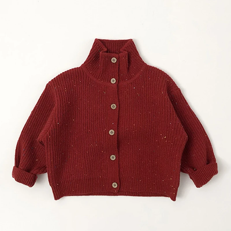 2025 Nieuwe Herfst 1-6Yrs Kinderkleding Kinderen Gebreid Vest Kerst Baby Lange Mouwen Effen Kleur Casual Losse Trui Jas
