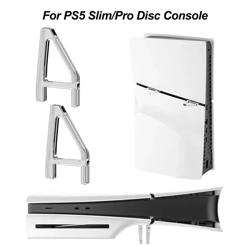 Horizontaler Ständer für PS5 Slim/Pro Disc/Digital-Konsolen-Zubehör, Acrylhalter, transparente dreieckige Basis für Playstation 5