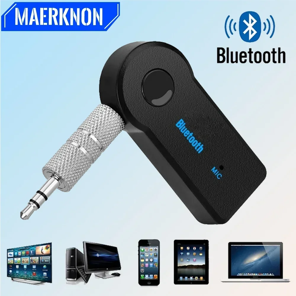 Receptor bluetooth 5.0 para carro aux, adaptador bluetooth sem fio com soquete de 3.5mm, conversor de áudio para celular, estéreo mãos-livres