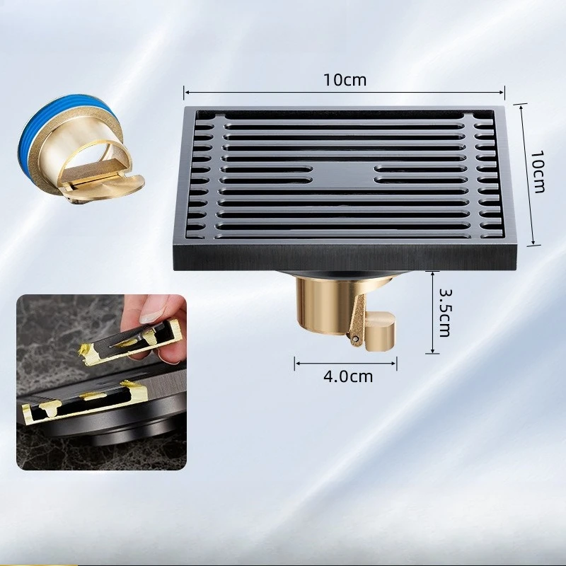 Gun Gray Floor Drain Deodorizer, Bathroom Shower Room, Long Drain, Invisible Bathroom, Washing Machine, Toilet