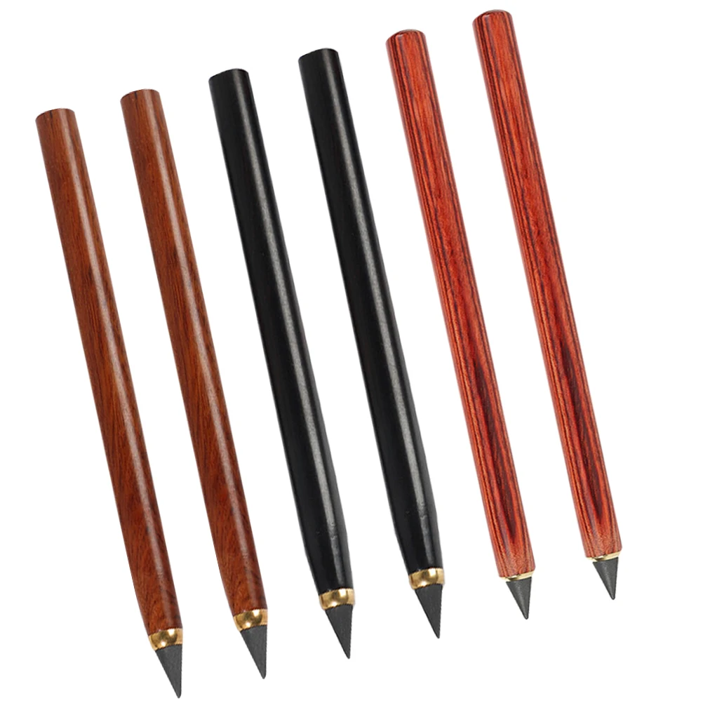 

6pcs Everlasting Erasable Pencil No Sharpening Inkless Reusable Kids Sketch Drafting Supplies Non Artists Gift Wood