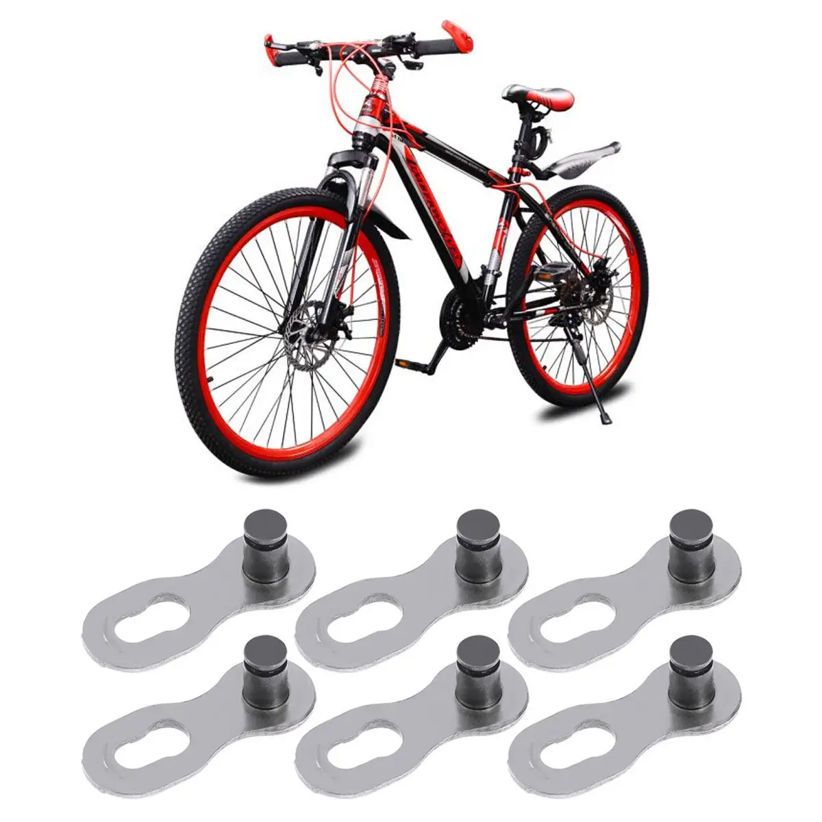 

3Pairs Bike Chain Link Connector Stainless Steel Silver Suitable for 10 Speed Chains Quick Release Joint for Cycling Repair