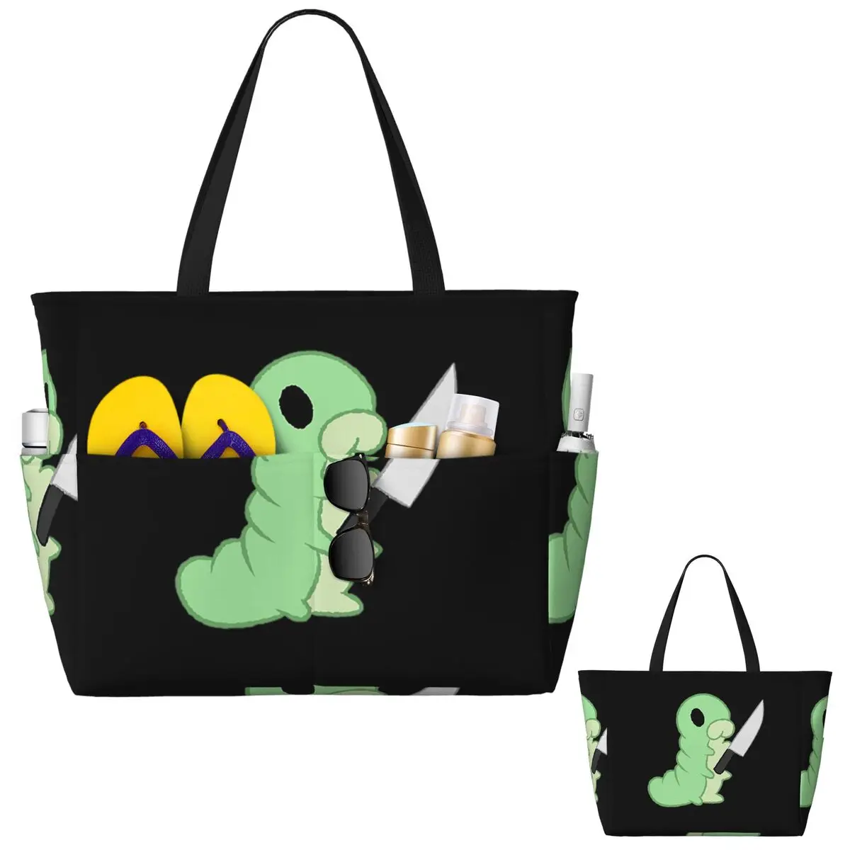 

Hollow Knight Grub With A Knife Beach Tote Bag Sport Gym Yoga Duffle Large Tote Bag Women Travel Bag Fitness bag