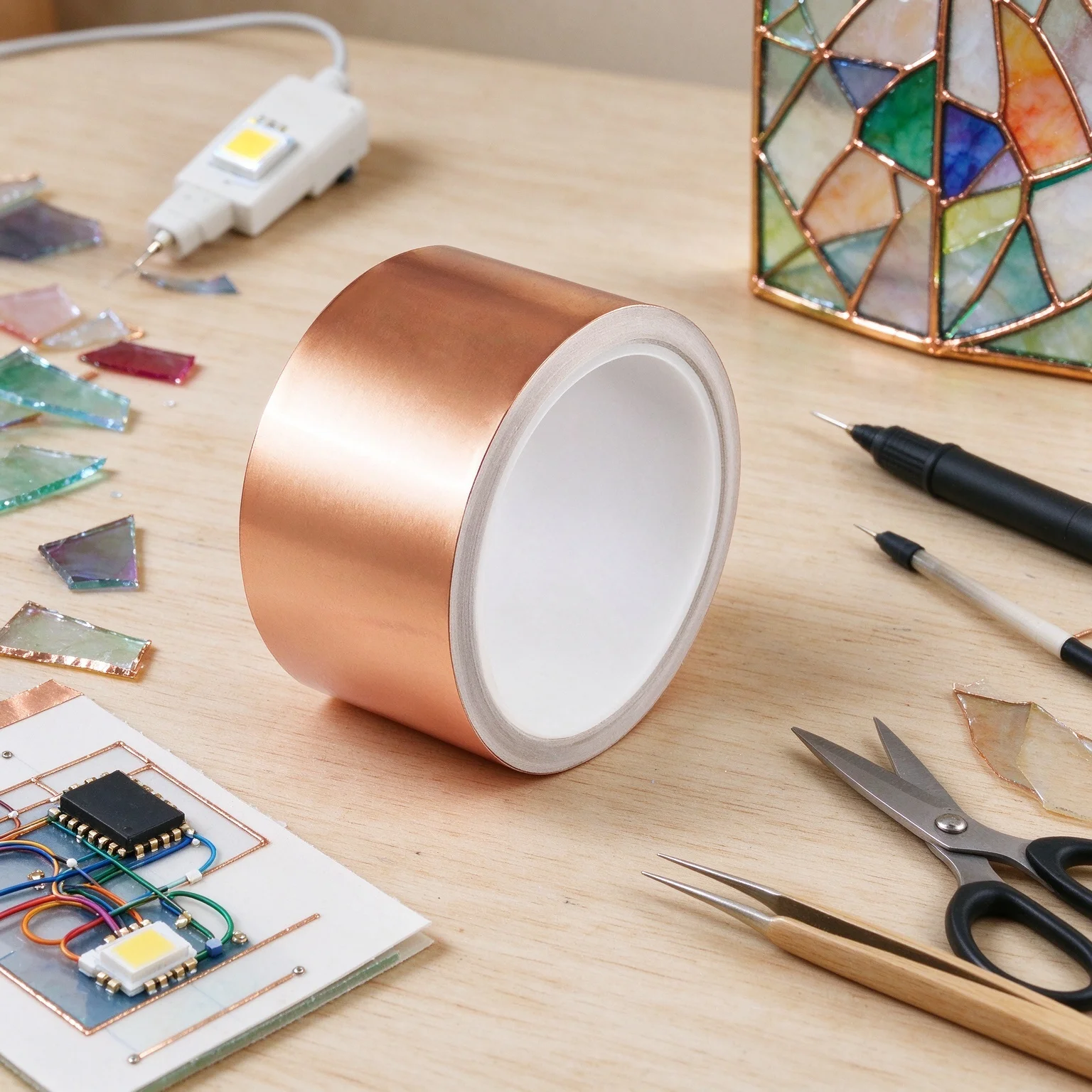 Conductive Copper Foil Tape, 2.17 in x 33 ft – Wide Copper Tape for Guitar EMI Shielding, Electrical Repairs, Grounding, Arts