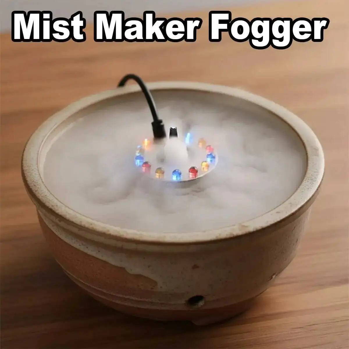 

Mini Mist Maker Fogger Party Indoor Water Hine Ultrasonic Fountain Pond Aquarium Outdoor Fog Pumpkin Light Fish
