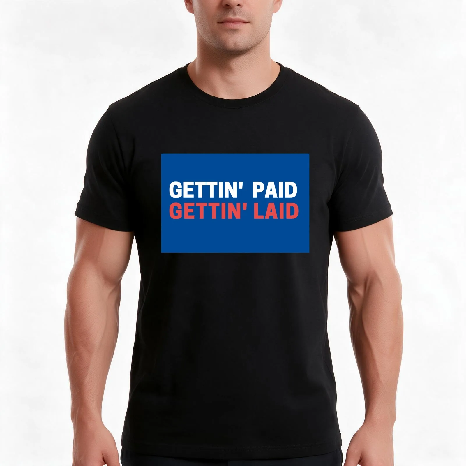 Gettin paid, gettin laid T-Shirt, Summer Casual Cotton Tee, Oversized Streetwear Tops, Vintage Graphic Print, Unisex Men Women