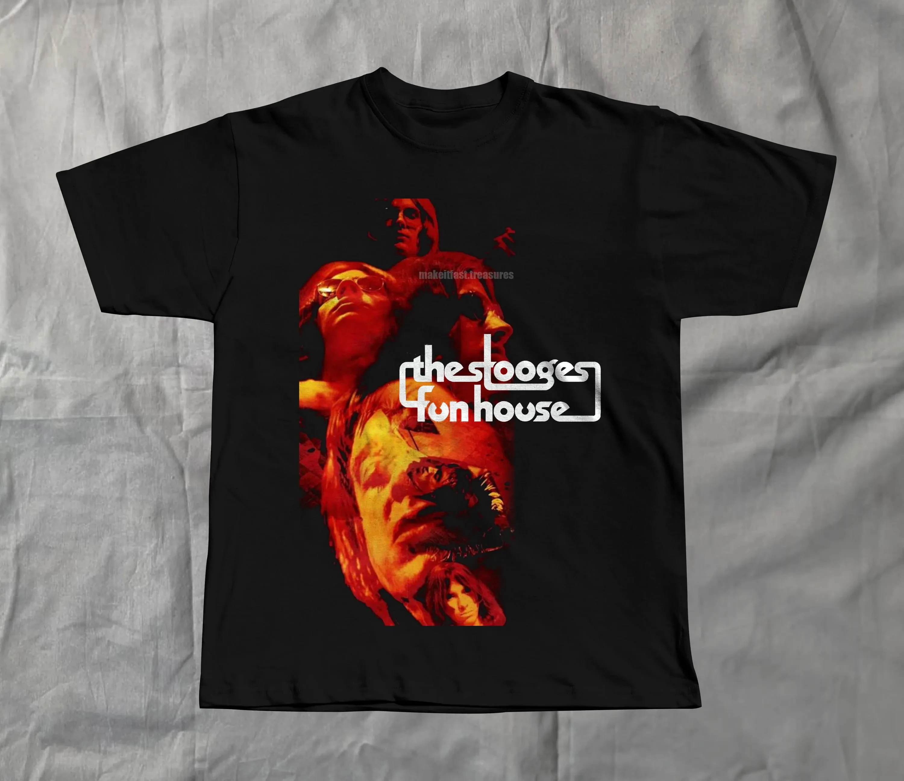 The Stooges Tshirt Fun House Iggy Pop Christmas Tee Summer Men's and Women's Loose and Breathable T-shirt Top