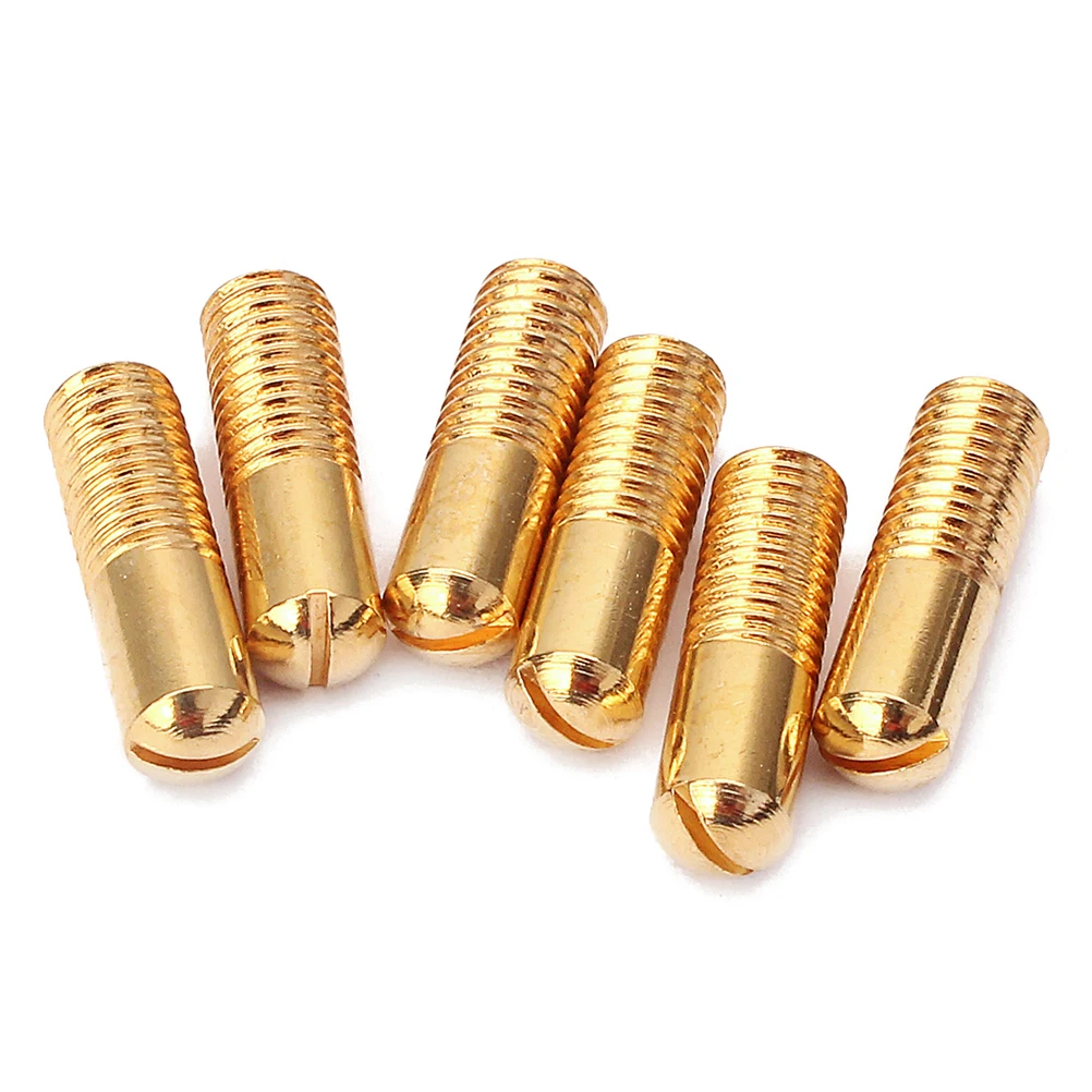 

6pcs Guitar Humbucker Pickup Pole Screws Gold Plated Metal Rustproof Corrosion Resistant Easy Install Guitar Accessories Pickup