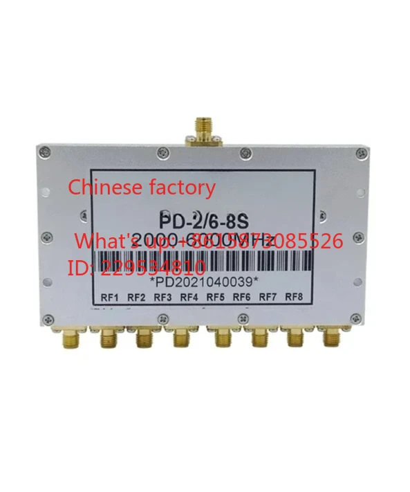 Power divider, one to eight, 2.4 5.8G Wifi full frequency combiner, 2-6G broadband SMA microstrip eight power divider