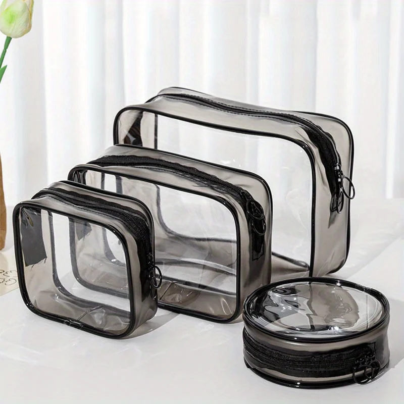 PVC Women's Zipper Transparent Makeup Bag, Beauty Box, Travel Makeup Bag, Storage Bathtub, Toiletry Supplies, Toiletry Bag