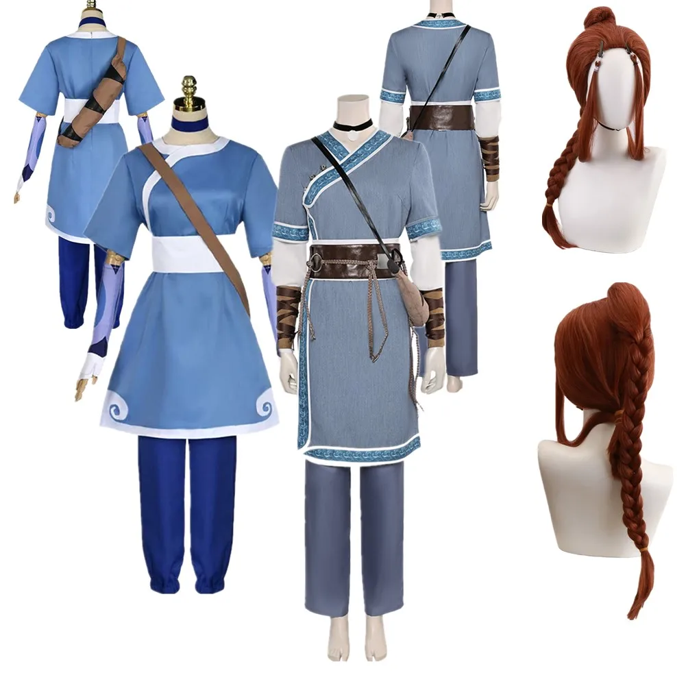 Katara Movie Avatar Cosplay Costume Uniform Top Pants Wristband The Last Airbender Fantasy Outfits Halloween Carnival Party Suit