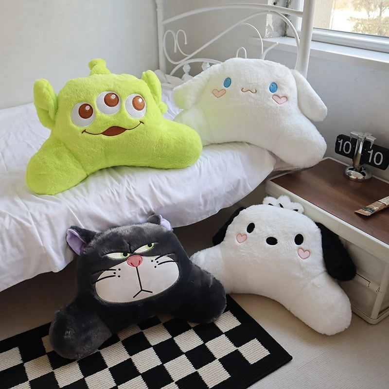 Cojín de espalda grueso y cómodo para decoración del hogar, Pochacco Cinnamoroll Alien Kuromi My Melody, sofá, silla