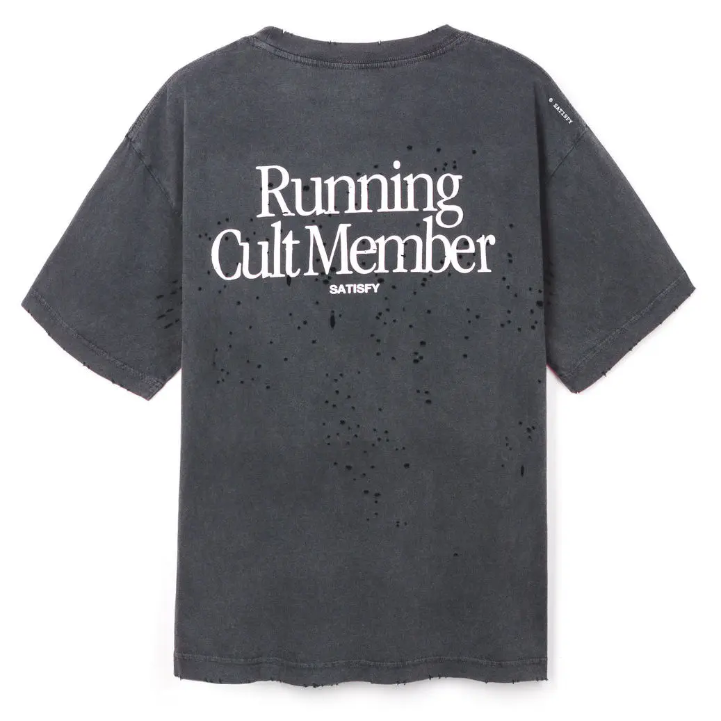 Trendy Cotton Short Sleeve T-Shirt round Neck Distressed Casual Loose Fit Youthful Summer Daily Wear Letter Print