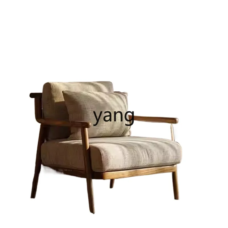 

LTT medieval single sofa chair wabi-sabi wind B & B solid wood leisure chair