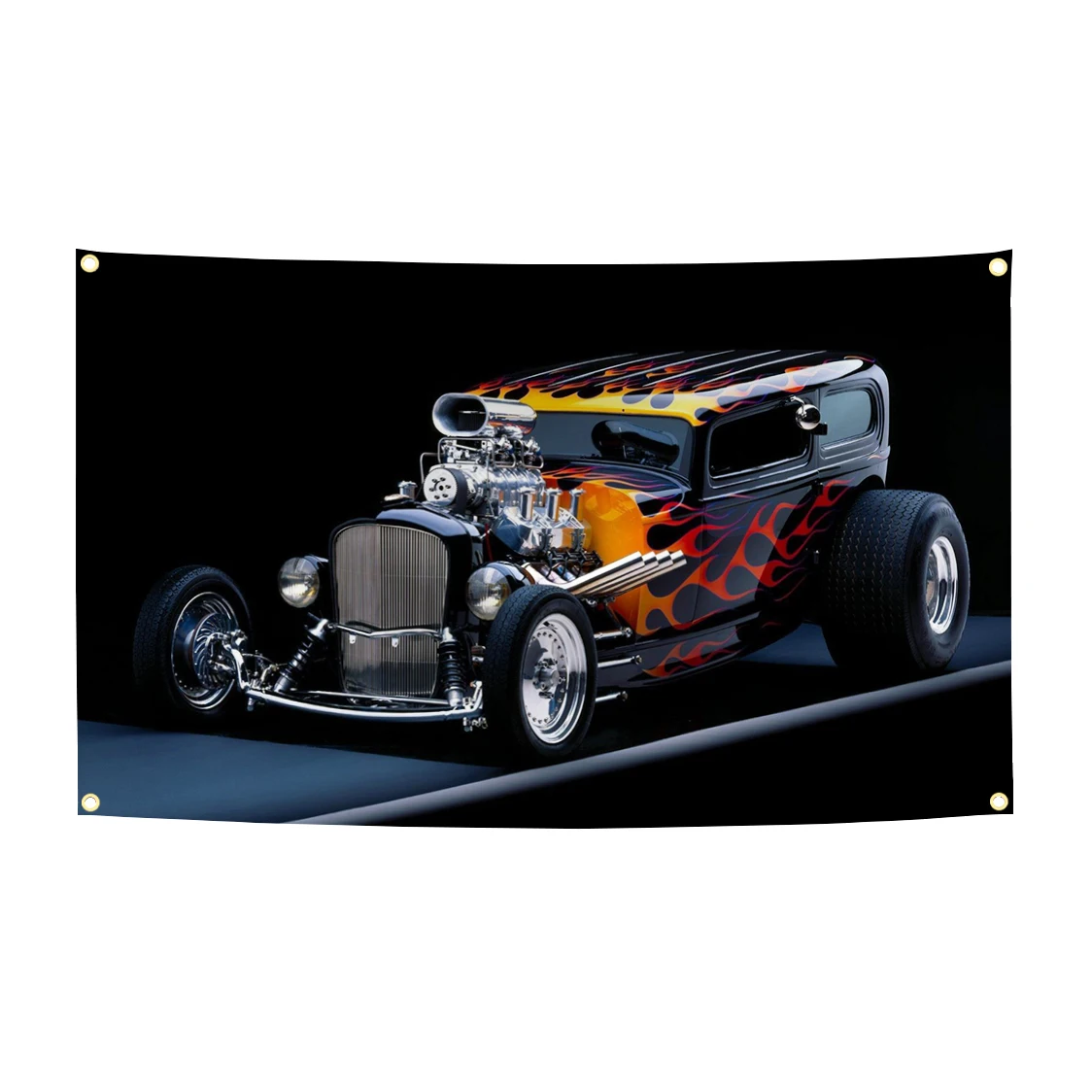 60x90cm 90x150cm 120x180cm Vintage Hot Rod Classic Truck Flag Banner, Retro Modified Old Car Tapestry,Garage Man Cave Wall Decor