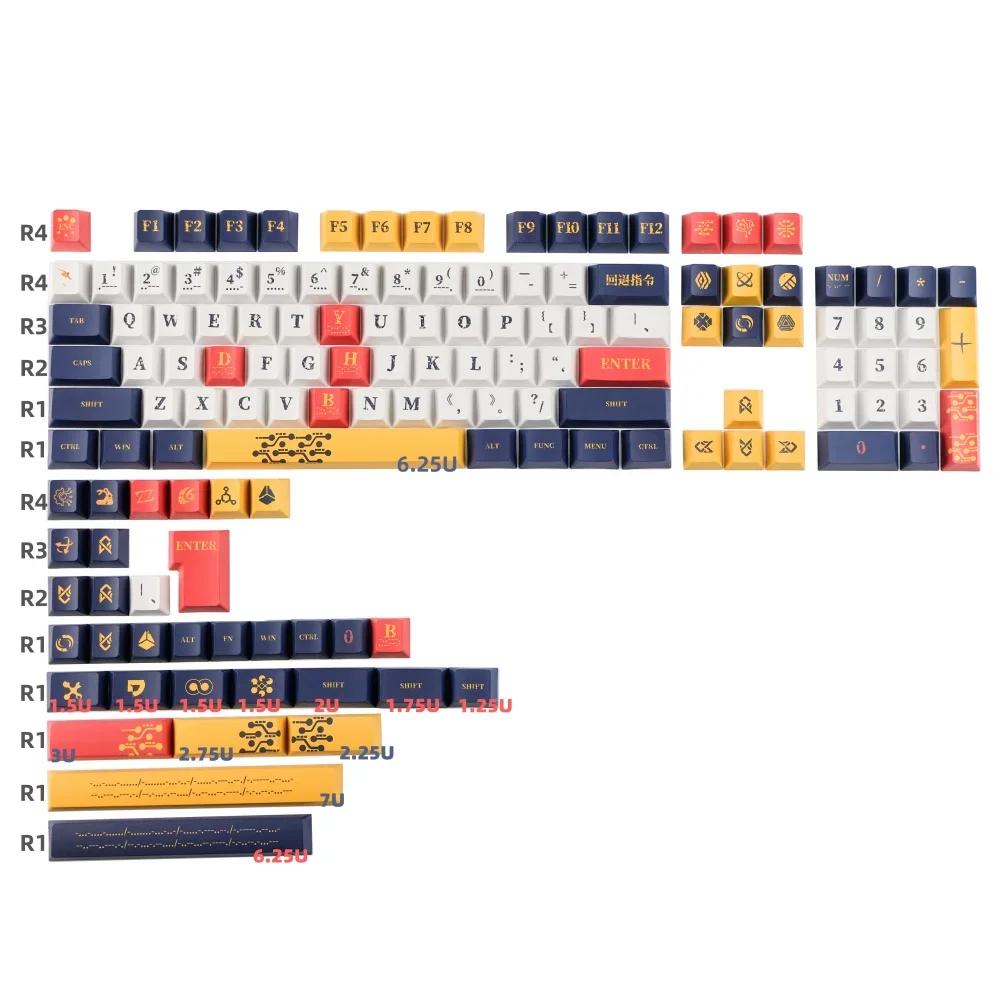 Machine Source Keycap Set Cherry Profile 136 Keys DYE Sublimation PBT Keycaps For Mx Switches Mechanical Keyboard