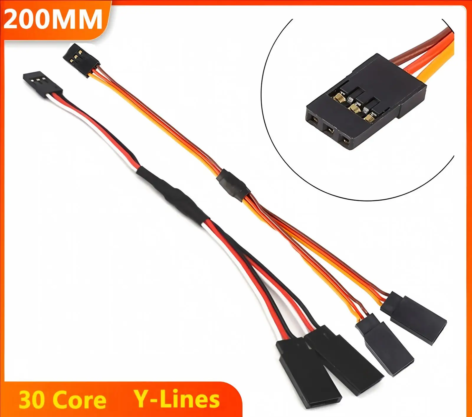 10-50PCS 30 Core RC Servo Extension Cable 150mm/200mm Long for Model Cars/Ships/Aircraft 1 Trailer 2/1 Trailer Y-Lines