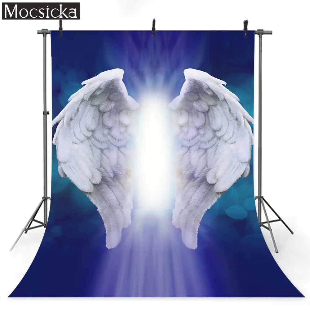 

MOCSICKA Holy Angel Wings Background Props Children Boys Girls Birthday Photography Backdrop Can Be Customized studio