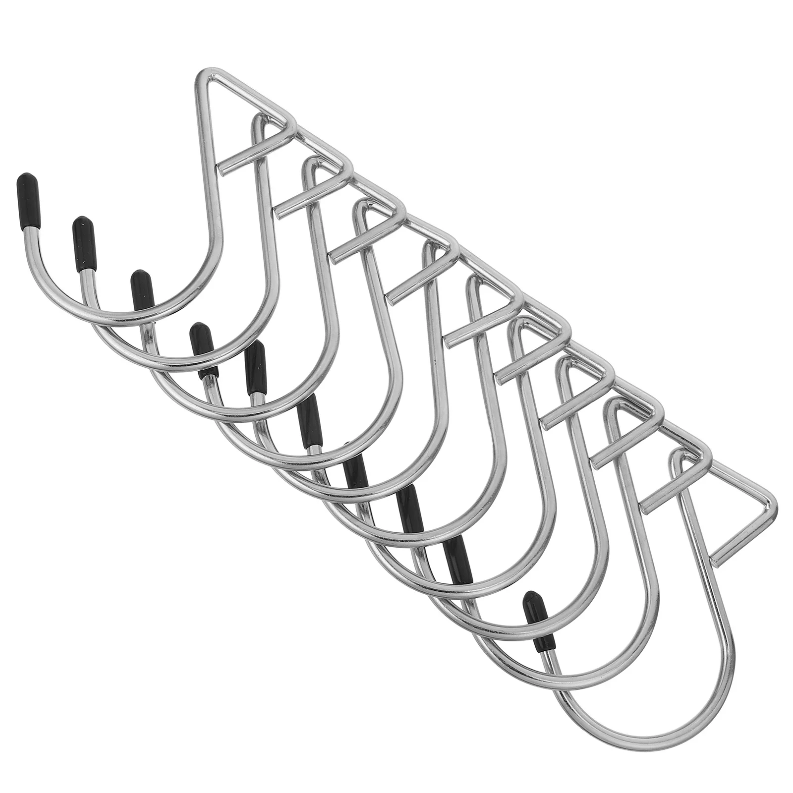

10pcs Triangle Hooks Bags Suitcases Hanging Hooks Metal Multifunctional Hanger Silver Decorative Door Window Garage Reusable