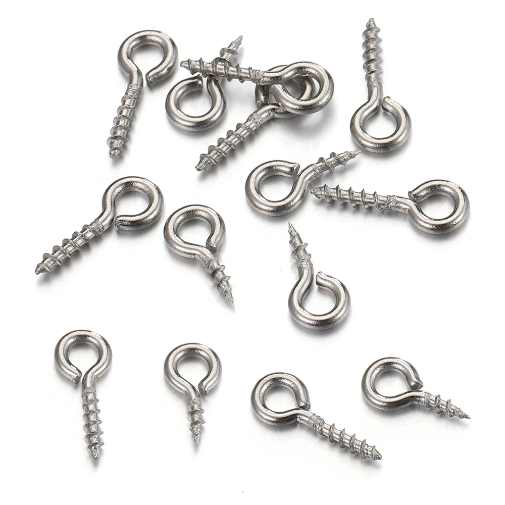 50 Stück/100 Stück kleine kleine Augennadeln aus Edelstahl, Nietstifte, Ösen, Schraube, goldfarben, Verschlüsse, Haken für DIY-Schmuckherstellung – Detail 6