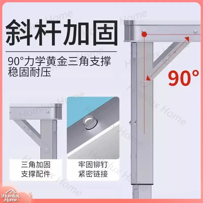 for Folding Table Night Market Stall Household Simple Outdoor Aluminum Alloy Camping Picnic Set with Chairs Portable