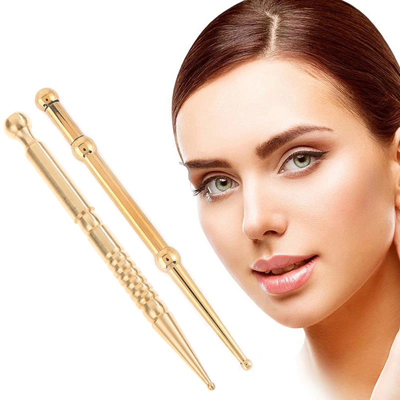 Pure Copper Acupressure Pen Ear Acupoint Massage Stick Improve Eyesight Acupuncture Point Massager Acupoint Meridian Massage Pen