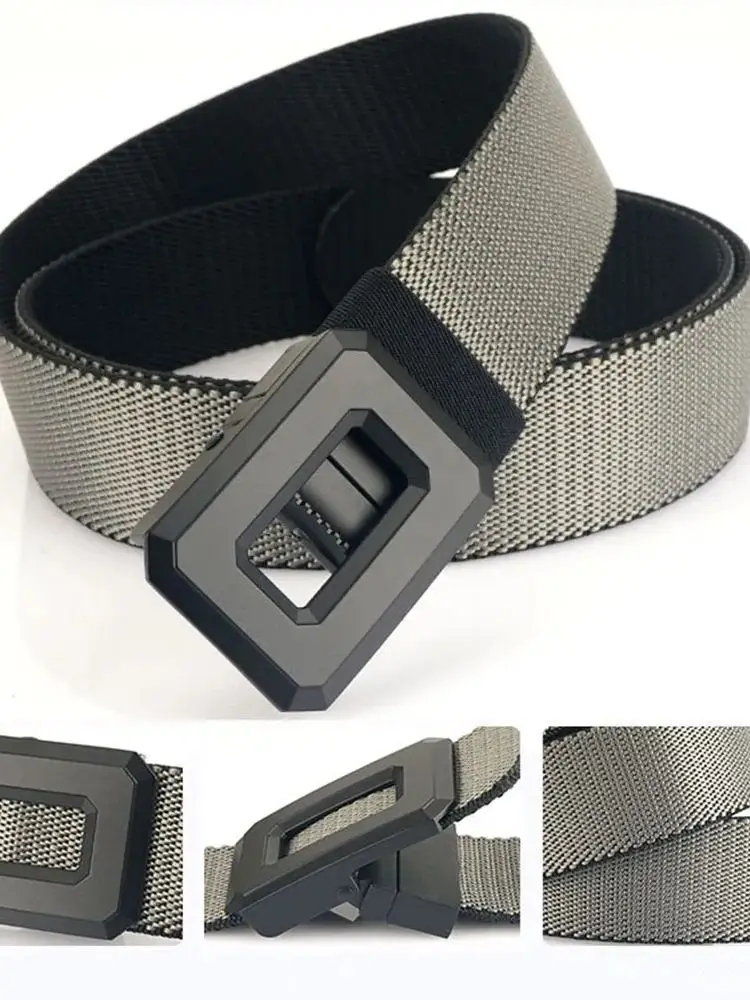 Nouvelle boucle rotative transparente double face réutilisable polyester ceinture élastique décontractée