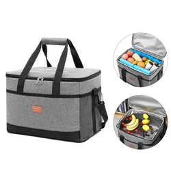 35L Large Capacity Oxford Cloth Insulated Cooler Bag Outdoor Picnic Lunch Box Travel Cooler Tote Bags