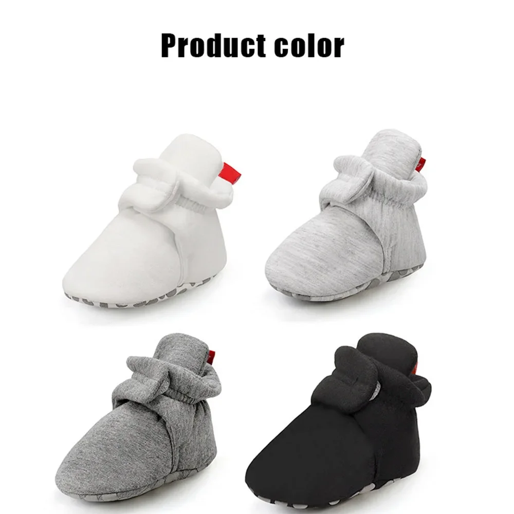 Baby Booties, Warm Cozy Baby Slippers, Stay On Sock Shoes, Easy to Put on, Unisex Baby Gifts, Soft Non-Slip Adjustable Newborn