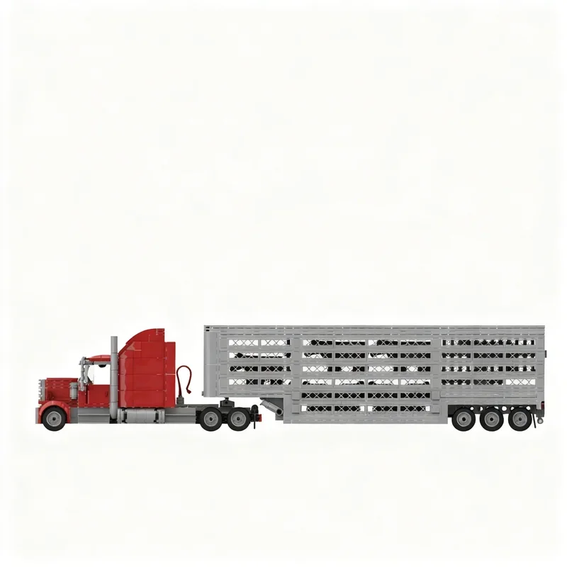475pcs MOC City Cargo Livestock Trailer Model Building Blocks Construction Toys Creative DIY Idea Festival Gifts Education