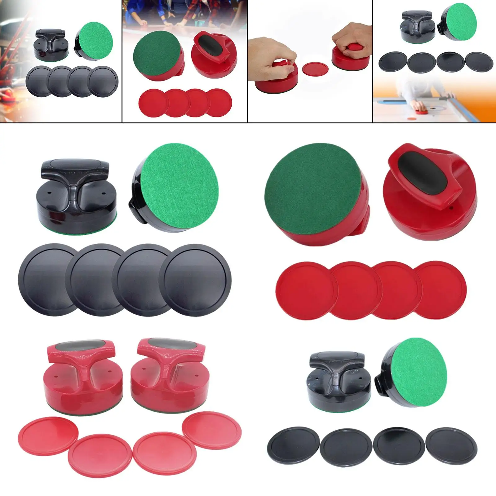 

Air Hockey Pushers and Pucks 94mm Nonslip for Sports Game Tables Adults