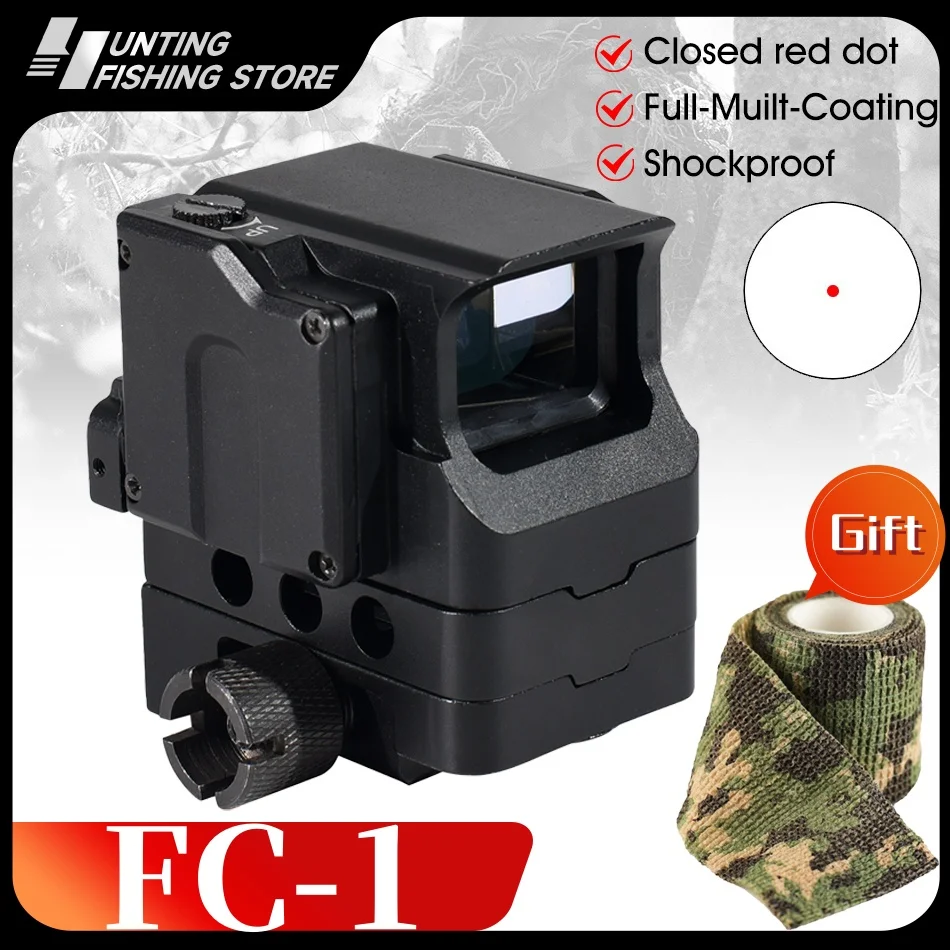 

FC1 Red Dot Optics Reflex Sight Metal Enclosed Holographic Sight Scope Tactical 20-22mm Weaver Rail Hunting Rifle Airsoft Scope