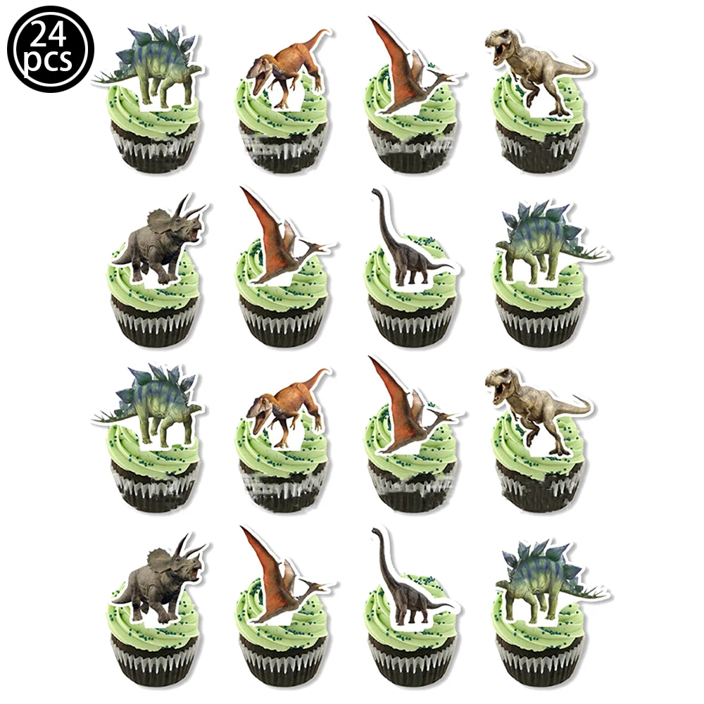 Dinosaur Cupcake Toppers Picks Dino Cake Decorations Boys Kids Dinosaur Themed Birthday Baby Shower Party Dinosaur Party Supplie