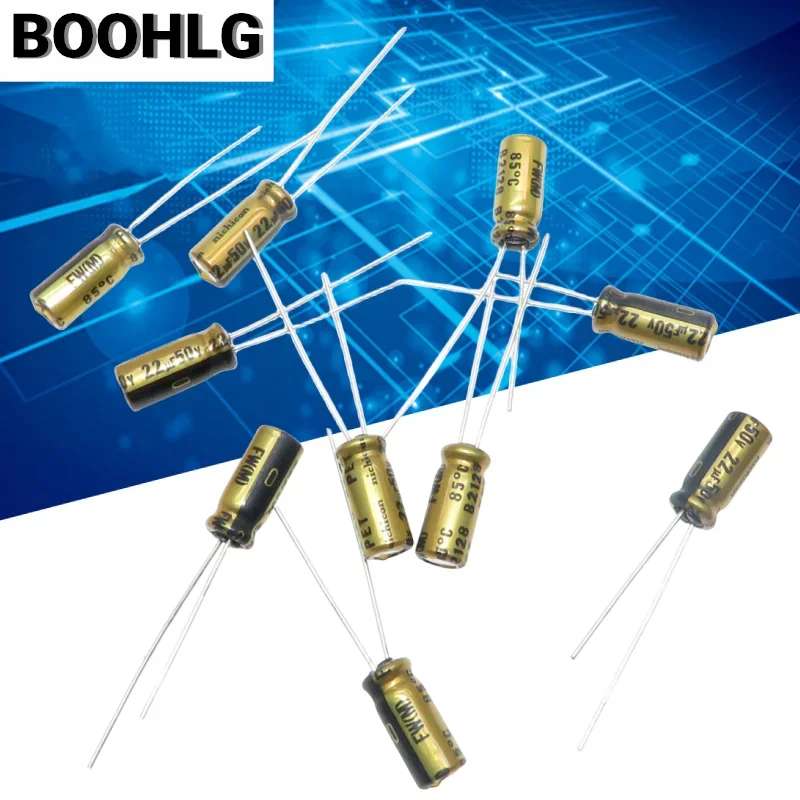 20PCS original 22UF 50V Nichicon audio capacitor 50V 22UF 5X11 FW gold shell