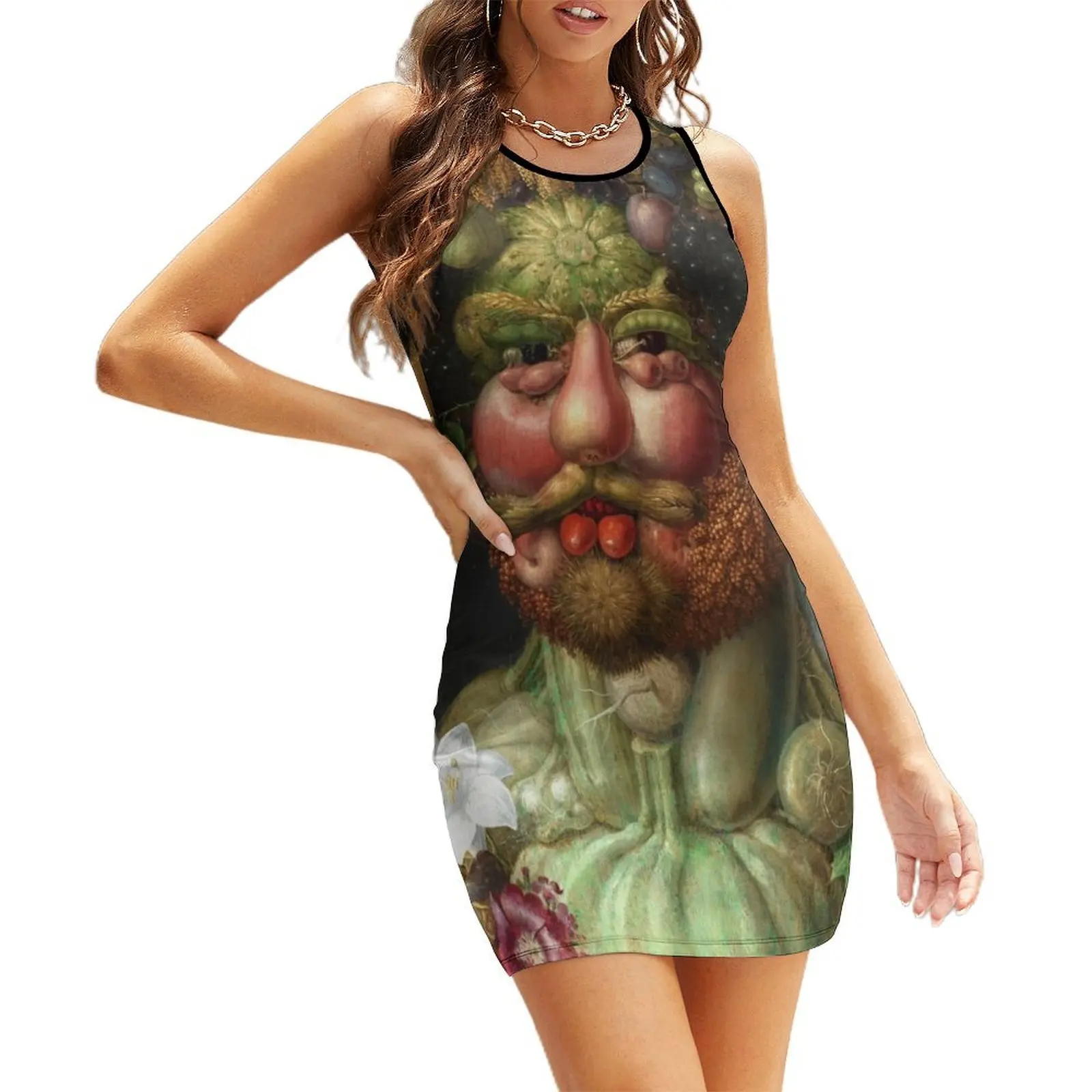 

Rudolf II as Vertumnus by Giuseppe Arcimboldo, 1591 Sleeveless Sundress dress women summer Dress woman