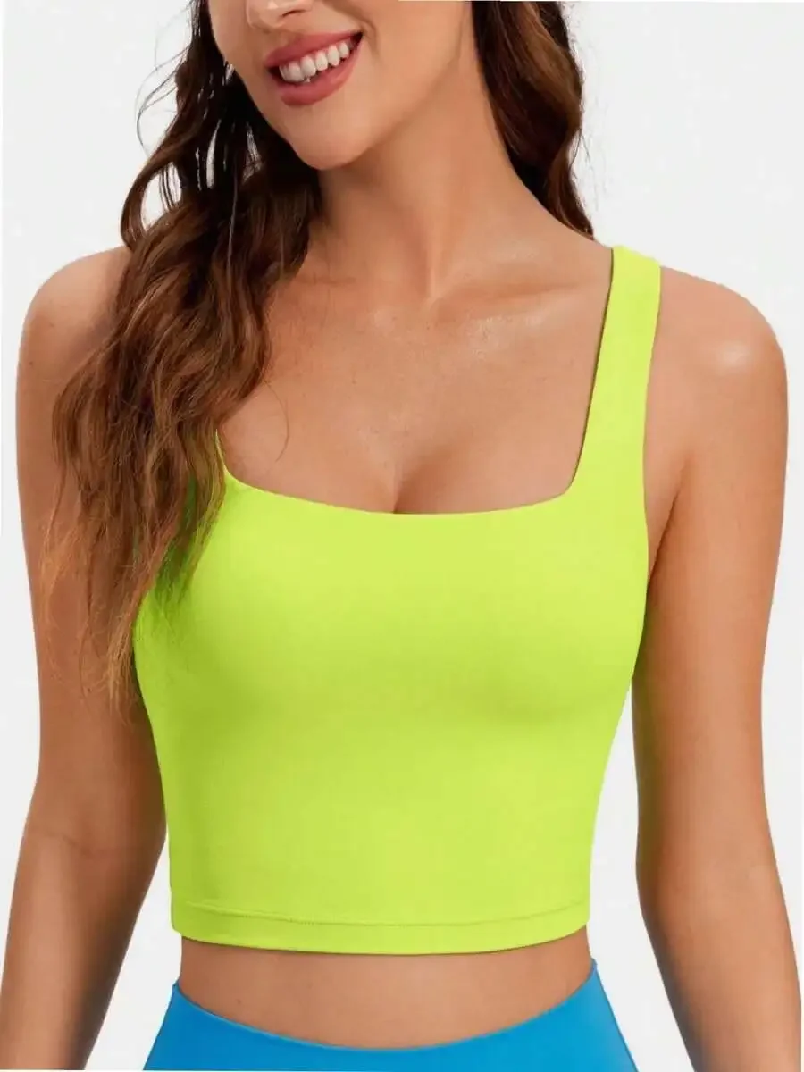 

Women Square Neck Sleeveless Crop Top Casual Camisole