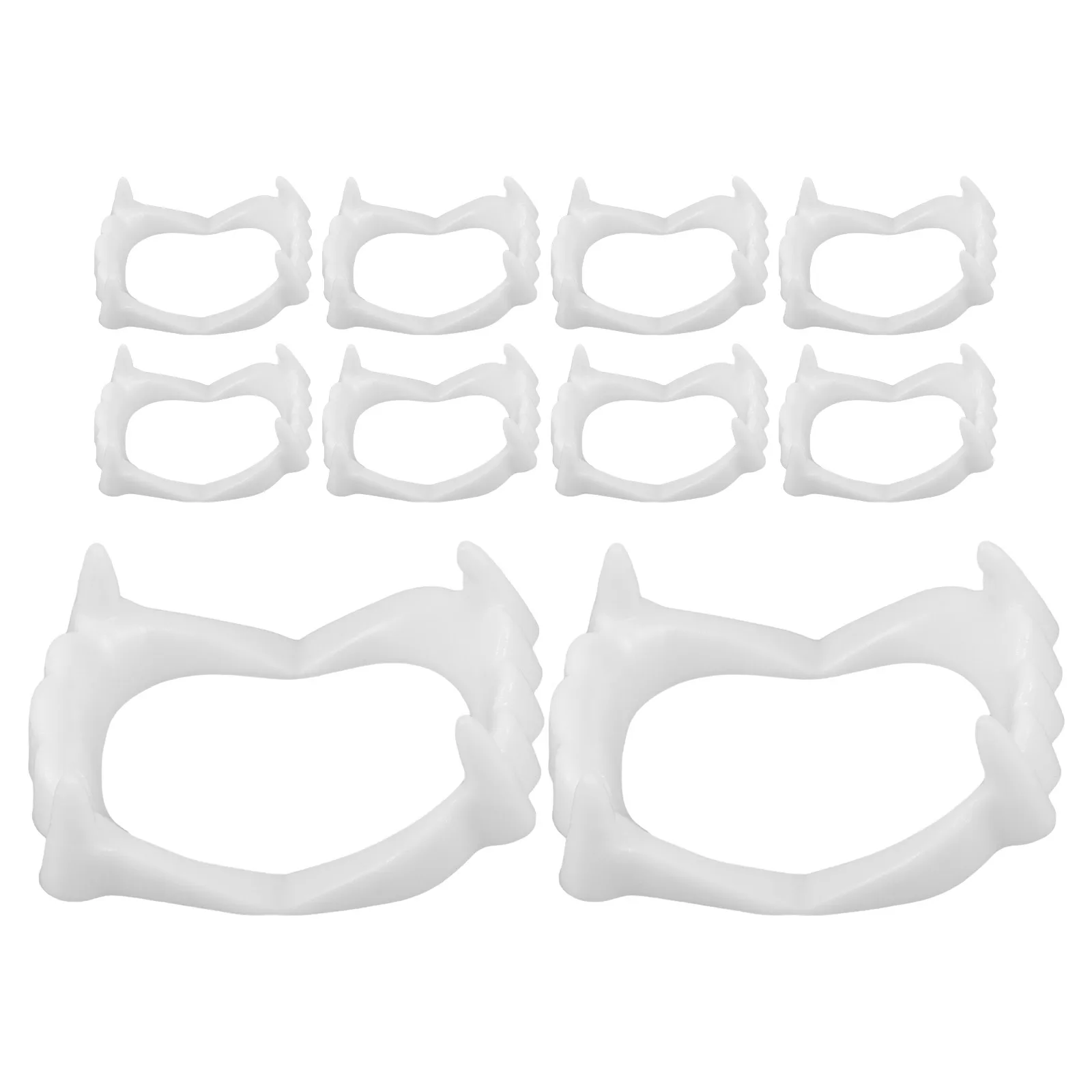 

10pcs Vampire Dentures False Teeth Realistic for Halloween Party Child Cosplay Reusable Plastic Toys