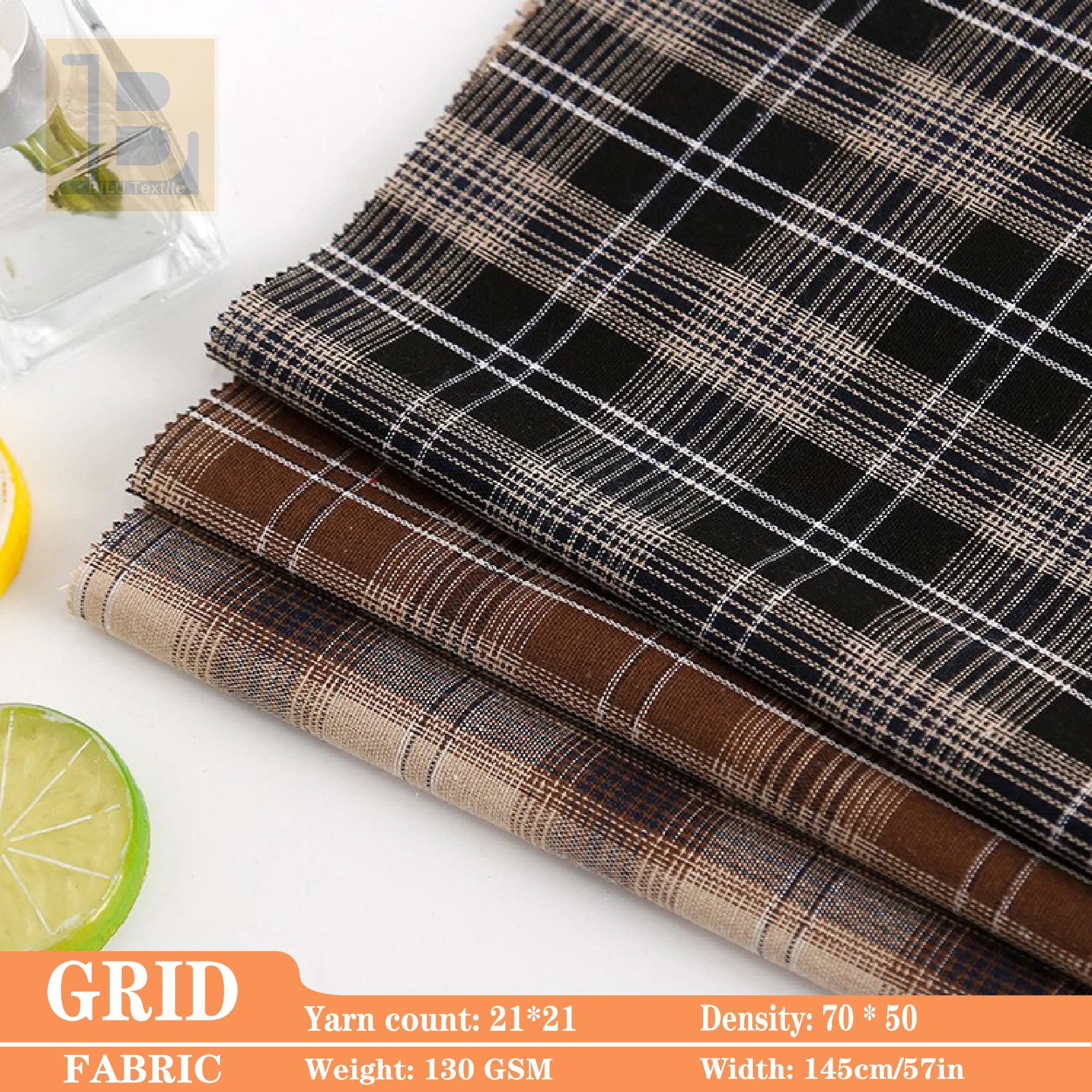 

Yarn-dyed Retro Casual Check Fabric，British Style for Clothing Dress Children's Clothing Plaid Shirt DIY Sewing Designer Cloth