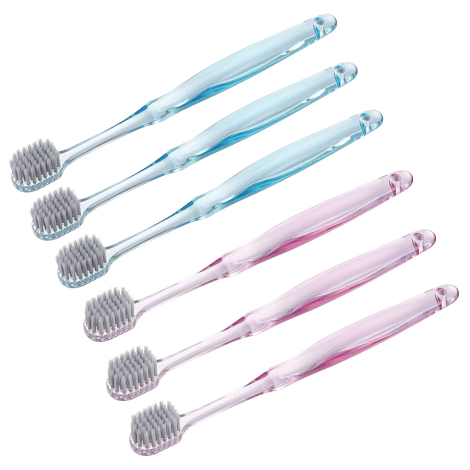 6 قطعة فرشاة أسنان فضية أيونية مضادة للبكتيريا شعيرات عالية الجودة لتنظيف عميق خط اللثة تصميم مريح فرشاة العناية بالفم للسفر #6