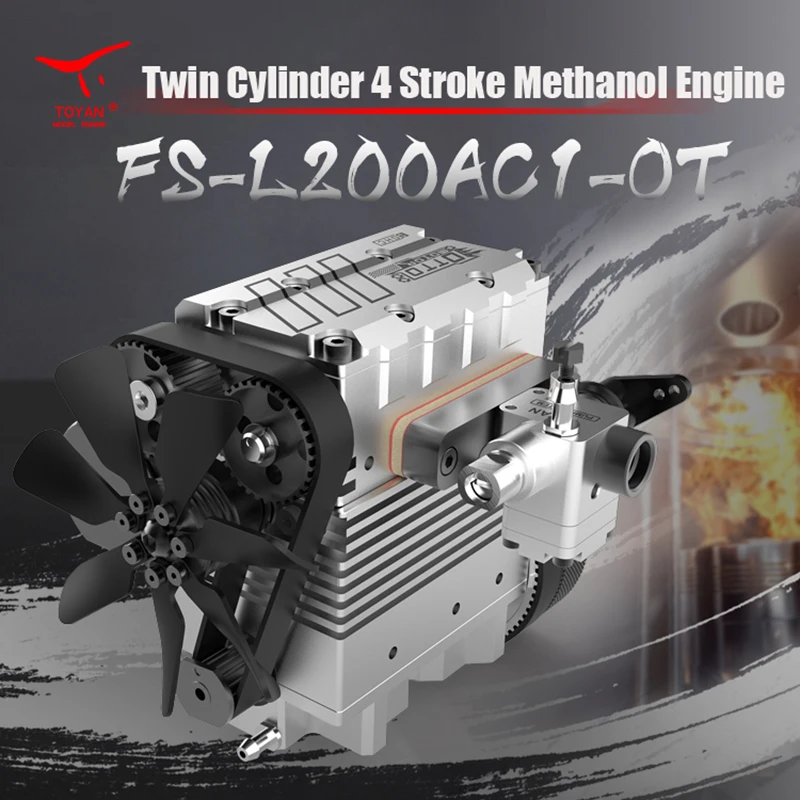 FS L200AC TOYAN ENGINE Air Cooled Nitro Engine Twin Cylinder 4 Stroke Engine DIY Kit Model Toy IN STOCK