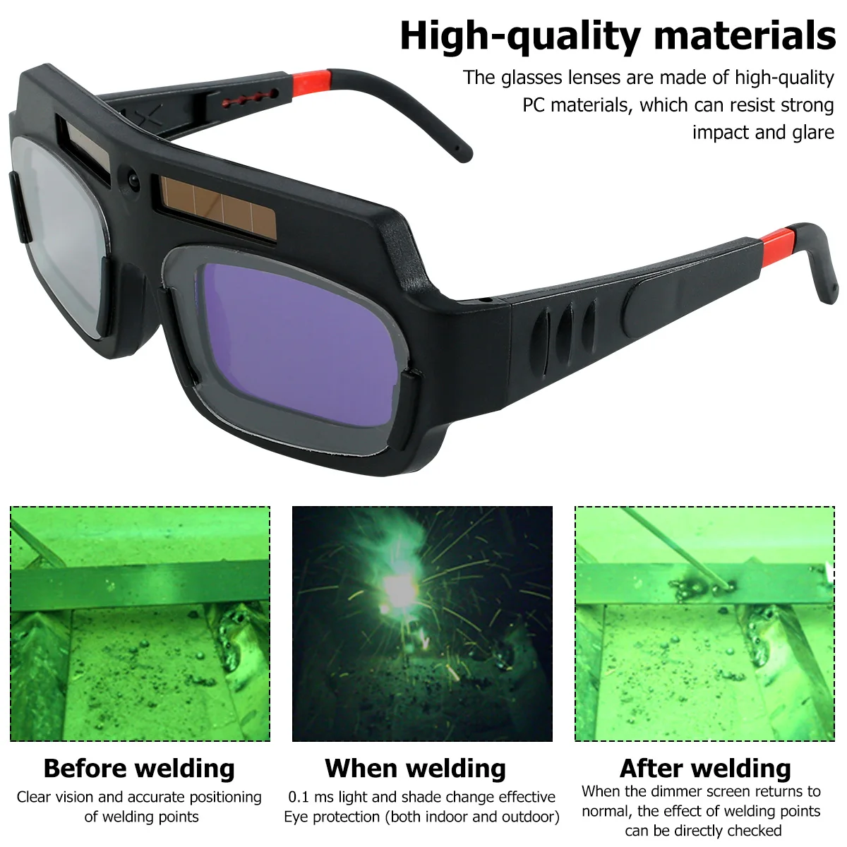 Automatic Darkening Dimming Welding Glasses Anti-glare Argon Arc Welding Glasses Welder Eye Protection Goggles Tool Welding Mask