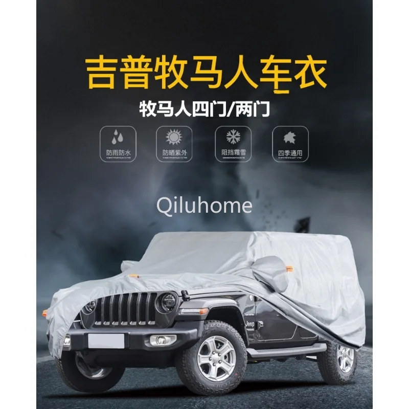 for Jeep Wrangler Three-Door Five-Door Car Clothes Car Cover Cotton Velvet Thickened Car Cover Rainproof and Sun Protection