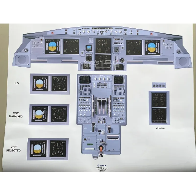 For Airbus A320 Simulator Cockpit Diagram Training Poster 91 × 63.6CM