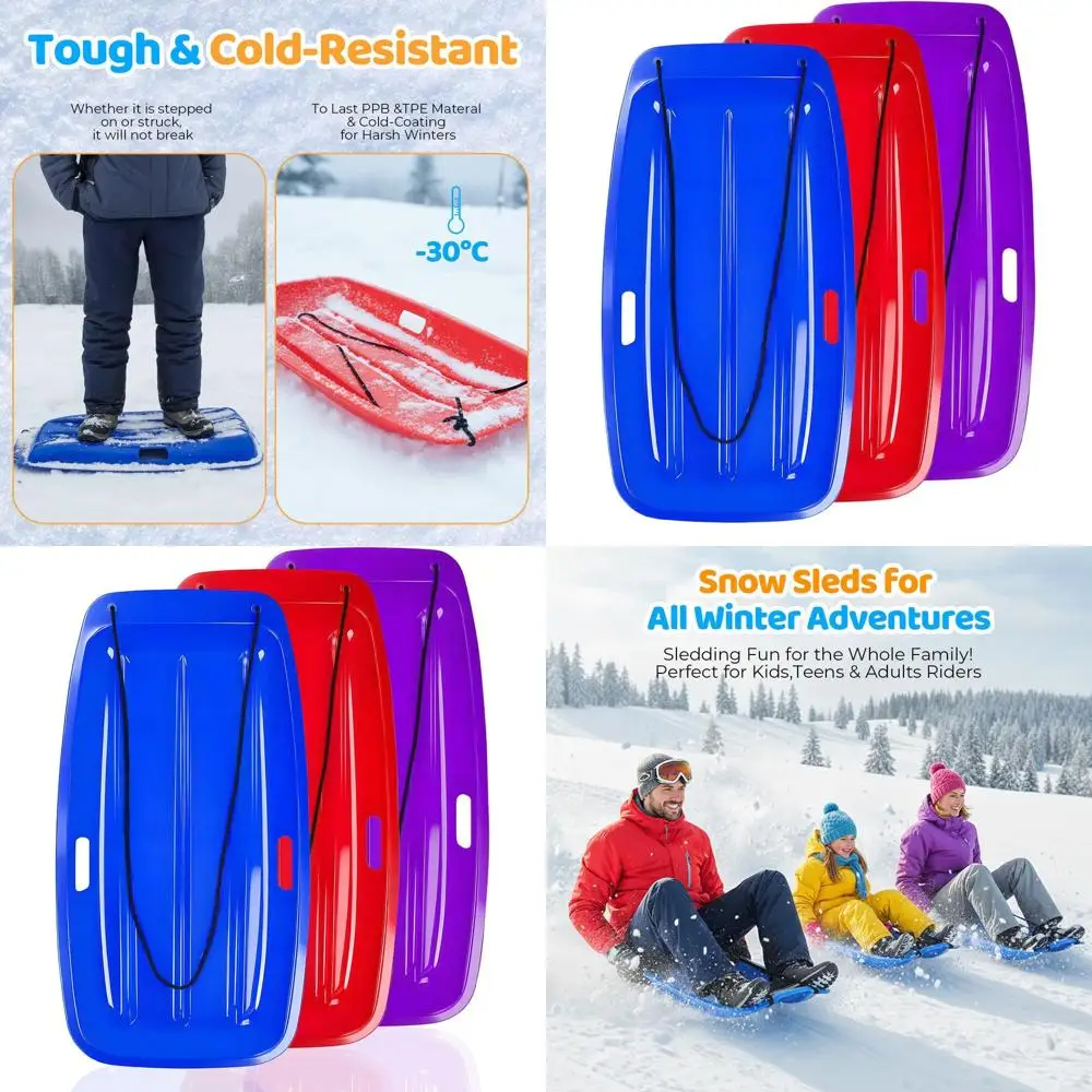 

Детские сани для снега: 35, морозостойкие, с защитой от дрейфа, веревка в комплекте, с двумя ручками, Swift, стабильные, штабелируемые, портативный табак f