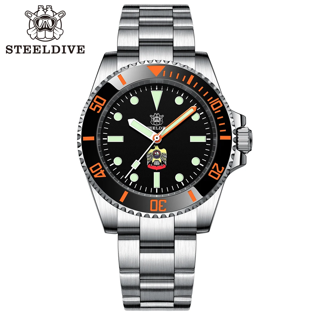 STEELDIVE SD1954C Water Ghost Uhr Herren NH35 Keramiklünette C3 Leuchtendes Saphirglas Automatische mechanische Taucheruhren Herren