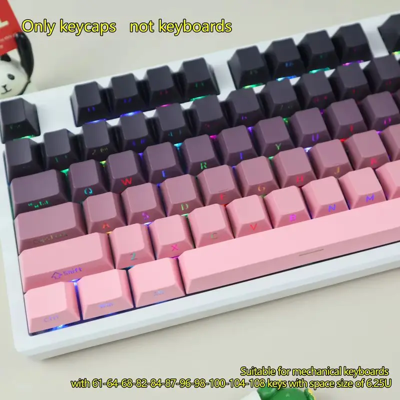 

Порошковые градиентные боковые резные колпачки для клавиш Cherry Blackberry, механическая клавиатура, колпачок для 61/68/75/87/98/104, компьютерные аксессуары