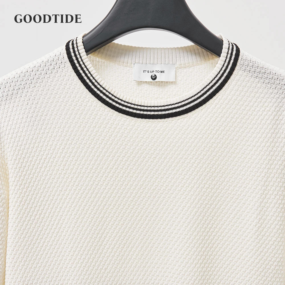 Fashion Men's Short Sleeve T-shirts O Neck Casual Knitting Tops All-match Solid Color Pullover Soft Slim Fit Breathable T Shirt