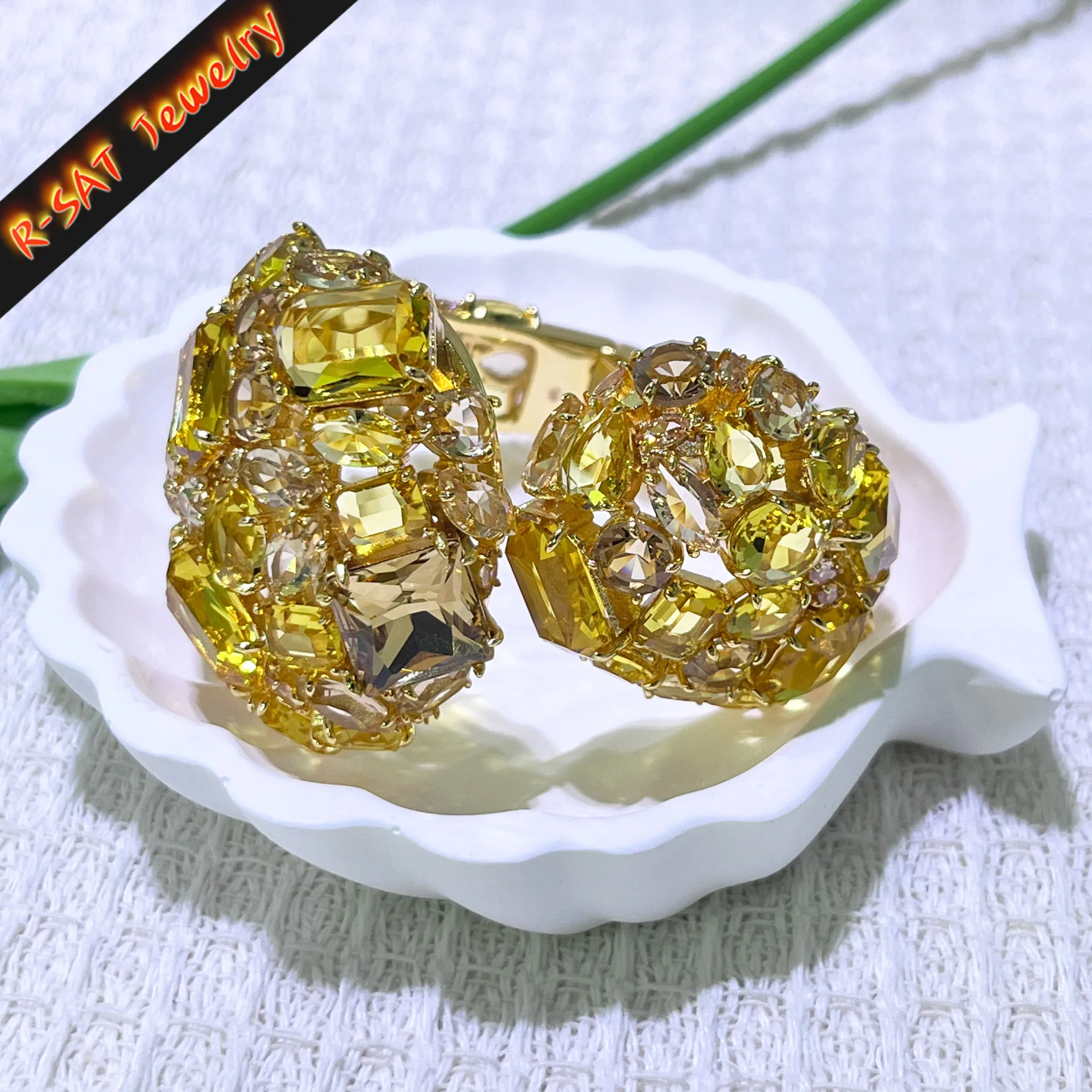 

R-sat Candy Bracelet Exquisite Jewelry Fashion Charms Necklace Original Yellow High-Quality Luxury Jewelry Gift for Women