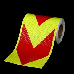 20CM*5M Waterproof Reflective Safety Tape Fluorescent Yellow Red Strong Adhesive Reflectors Strips Hazard Caution Truck Stickers